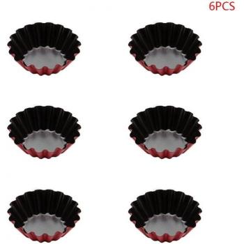 6pcs Non-stick Carbon Steel Cupcake Baking Molds