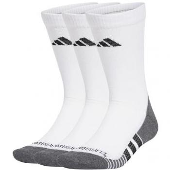 Adidas Climacool Cushioned Crew Mid-Calf Socks (3-Pack), White/Black, Large