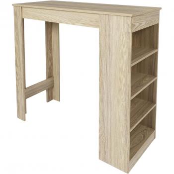 Table mange debout avec 4 espaces de rangement - Marron