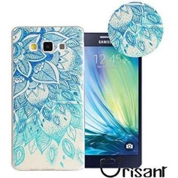 Blue Chrysanthem Flowers Art Design Protective Soft TPU Gel Silicone Back Cover Case for Samsung Galaxy J1