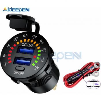Medidor de Voltaje Dual USB Motocicleta y Auto