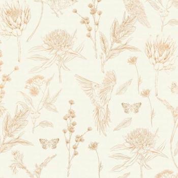 Birds in Bloom Textured Non‑Woven Wallcovering – 5.33 m², Matte Finish