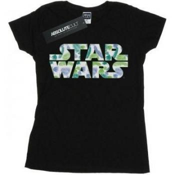 Camiseta de algodón para mujer Star Wars con logo Palm - Talla S negra