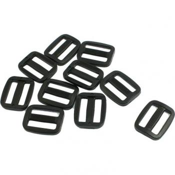 Gurtband 25/32 Schwarz mit Plastik-Rechteck-Schnalle 10 Stck