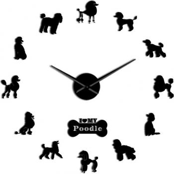 Reloj de Poodle con Mano Grande