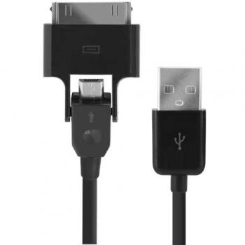 Cavo USB/Micro USB con Adattatore 30 Pin per iPhone/iPad, Nero