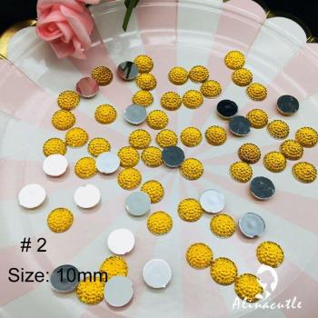 100pc 10mm Flat Back Round Gemstone Stickers