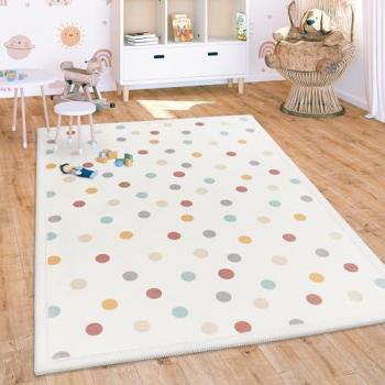 Tapis Chambre Bébé Animaux Pois 160x220 cm