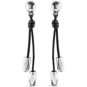 Pendientes Largos Abalorios de Plata