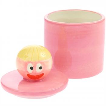 Eye Candy Ceramic Pot with Lid - Face Design - Rico Design - 12 cm Height, 8 cm Diameter