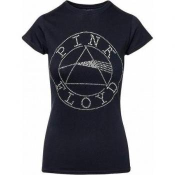 Pink Floyd Damen T-Shirt mit Glitzerlogo L schwarz