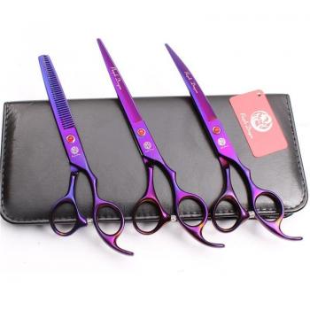 Z3003 3 Stck Anzug 7 (19,5 cm) lila Drachen Japan 440C professionelle Haarschneidescheren für Haustiere