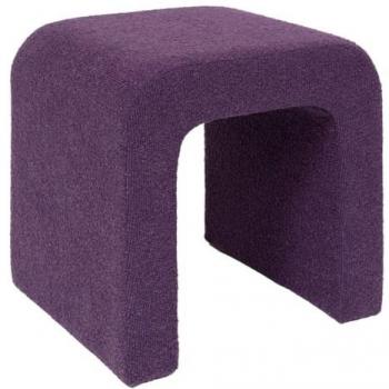 Pouf Sevi bouclette violet 41x35cm - Atmosphera créateur d'intérieur