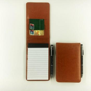 Carnet de notes multifonction A7 en cuir avec stylo