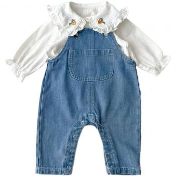 Reegoo Peter Baby Floral 73M Denim Overalls