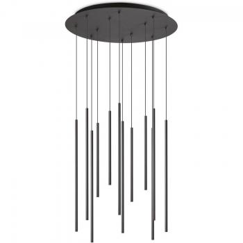 Ideal Lux Filo 12 LED Light Cluster Pendant in Black Finish