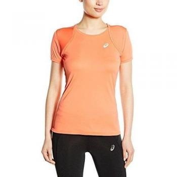 ASICS Logo T-Shirt for Women - Orange, Size Large
