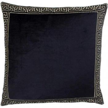 Housse de Coussin Paoletti Apollo Noir Brodée 50 cm