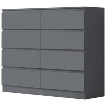 8 Drawer Chest Of Drawers Dark Matt Grey