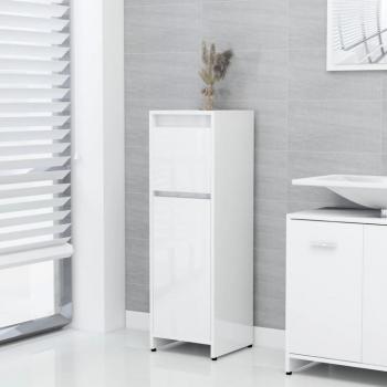 VidaXL - Badezimmerschrank - 30x30x95 - cm - gefräst - Holz - Hochglanz - weiß