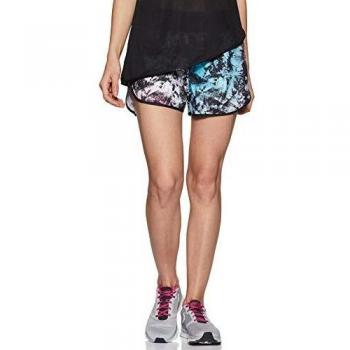 PUMA Keep Up Damen Short mit Grafik – Schwarz/Multicolor Q2 Print XS