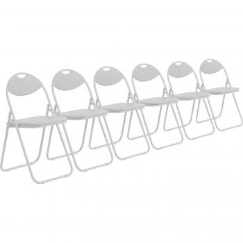 Harbour Housewares 44cm Padded Folding Chairs - Pack of 6 - White