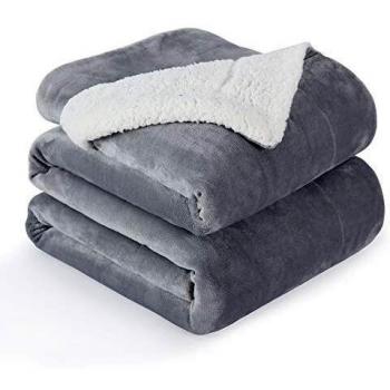 Grau VOTOWN Home Flanell-Mikrofaser-Decke 220×240 cm – Warm & Weich
