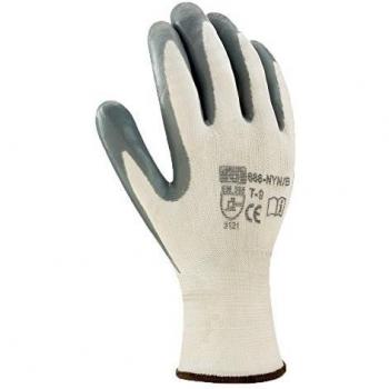 Guante de nylon con recubrimiento de nitrilo talla 9 gris par