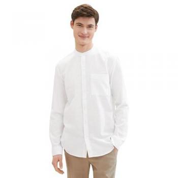 Camisa entallada TOM TAILOR 100% algodón con cuello mao