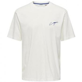 Milo T-Shirt di Only & Sons in bianco, taglio rilassato
