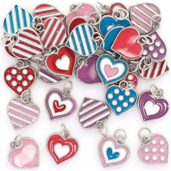 Heart Shaped Metal Charms (Pack of 30) Jewelry Making
