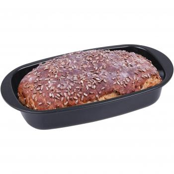 Chg Brotbackform, Emaille, schwarz gesprenkelt, 37 x 20 x 7 cm