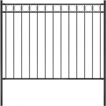 Garden Fence Steel 1.7x1 m Black vidaXL