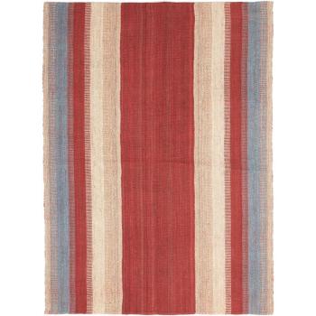 Tapis Kilim Authentique Rouge et Gris 133x182
