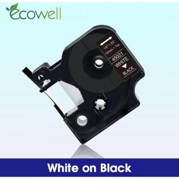 Cassette Dymo D1 Ecowell 45021 Blanc sur Noir