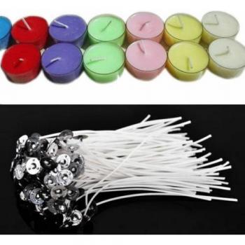 50pcs Pre-Waxed Candle Wicks with Cotton Core for Candle Making