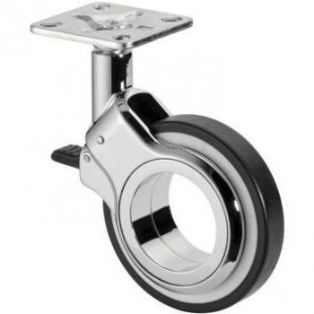 BS Lenkrolle F381 mit Feststeller – 75 mm Rad, PU schwarz, Art.-Nr. F381.075