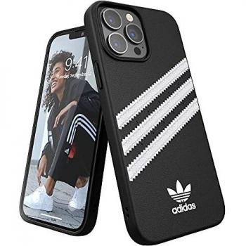Adidas iPhone 13 Pro Max Back Cover Leer Wit/Zwart