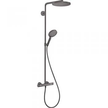 Raindance S 240 1Jet con PowderRain y Termostato Hansgrohe Cromo Negro Cepillado