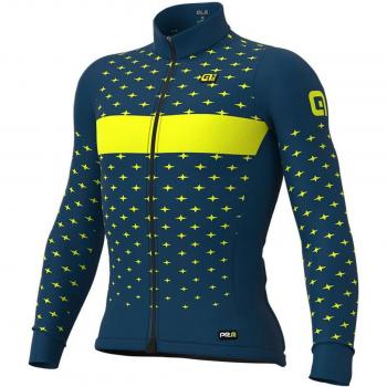 Ale Stars Men's Long Sleeve Petrol/Fluor Yellow Jersey – Medium