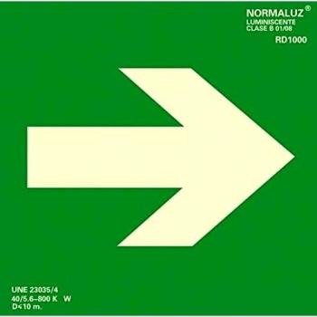 Pictograma archivo 2000 flecha derecha pvc verde luminiscente 224x224 mm