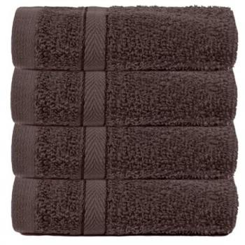 Ultra Soft 100% Cotton Dark Brown Face Cloths - 4 Pack