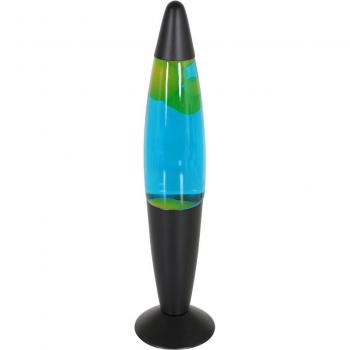 Lampe de table « Lave Retro » : noir + bleu‑jaune, 35 cm, 25 W, 200 lm