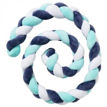 Coussin Tresse Velours Bleu 200 cm