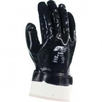 Nitras Nitril-Handschuhe 03440 vollbeschichtet Arbeitshandschuh Stulpe (Packung, 12-St., VPE= 12 Paar, Gr 8-11) ölbeständig/robust