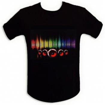 T-Shirt mit LED Musiklicht Lautsprecher L