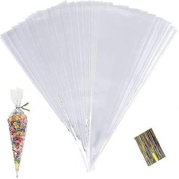 Sac triangulaire de friandises cellophane 25x13 cm