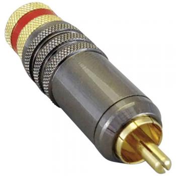 TRU COMPONENTS 1582678 RCA Connector Plug, Straight, 2 Pins, Red, 1 pc