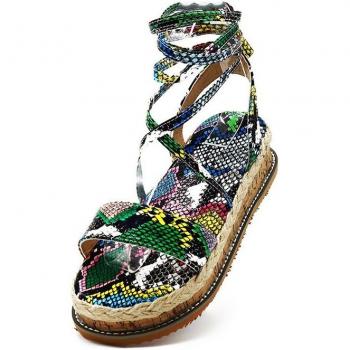 Zapatos de Tacón con Plataforma y Correa Cruzada