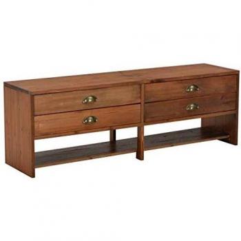 Mueble TV 4 cajones 120x30x40 cm Madera Abeto